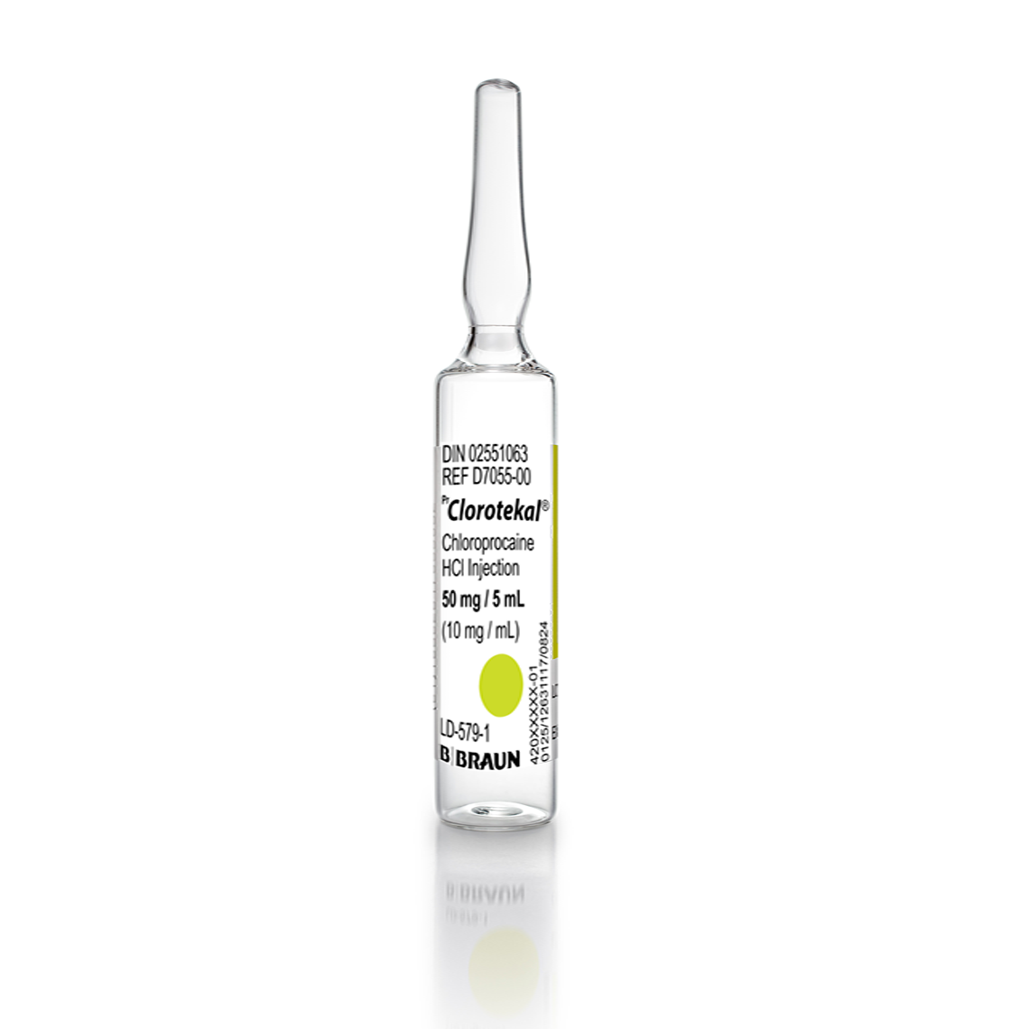 Chloroprocaine in the vial