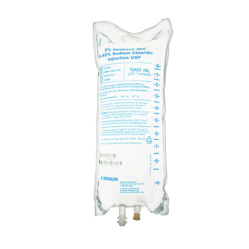 5% Dextrose and 0.45% Sodium Chloride Injection USP, 1000 mL